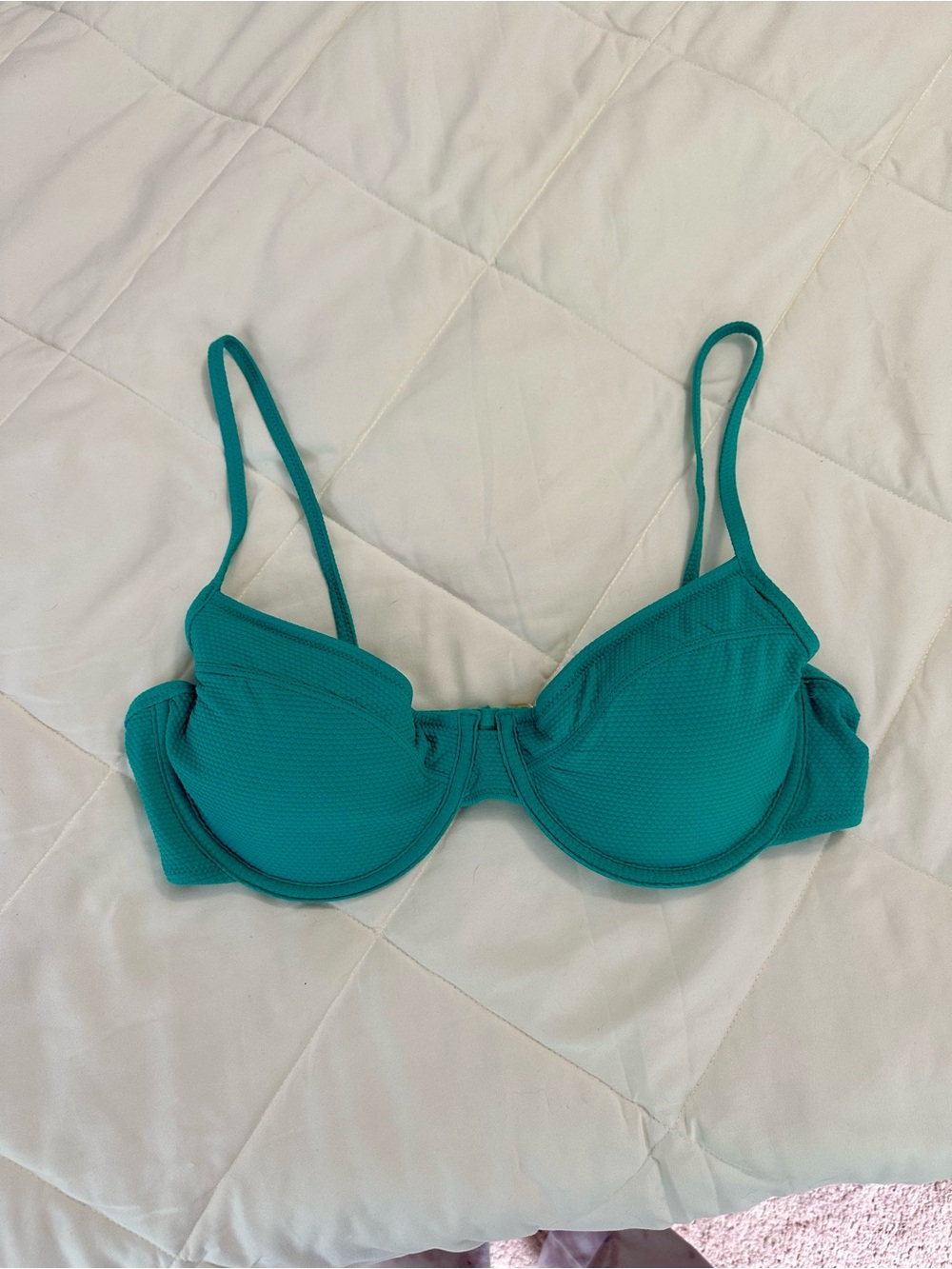 Old Navy Teal Textured Underwire Bra with Adjustable Straps